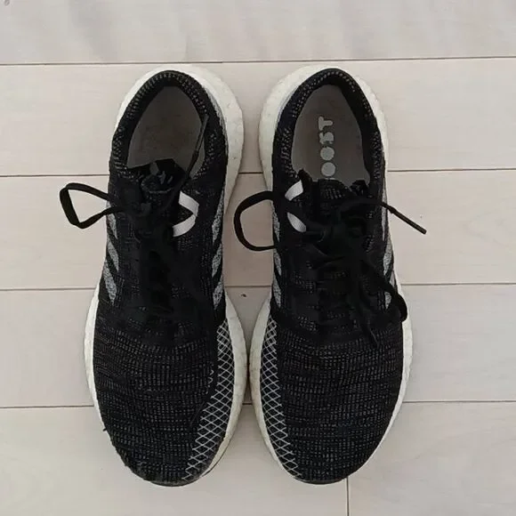 Adidas Womens Lace Up Pureboost Go Running Sneakers Athletic Shoes Gray Size 8.5 - Picture 2 of 5